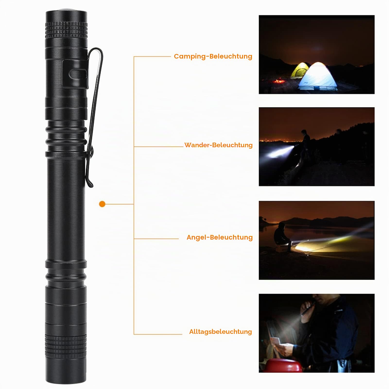 Mini LED Taschenlampe, Wasserdicht Stift Licht für Outdoor-Aktivitäte, Inspektion, Arbeit, Reparatur, Geschenk - 2*AAA-Batterien (Nicht Enthalten) (10 Stücke)