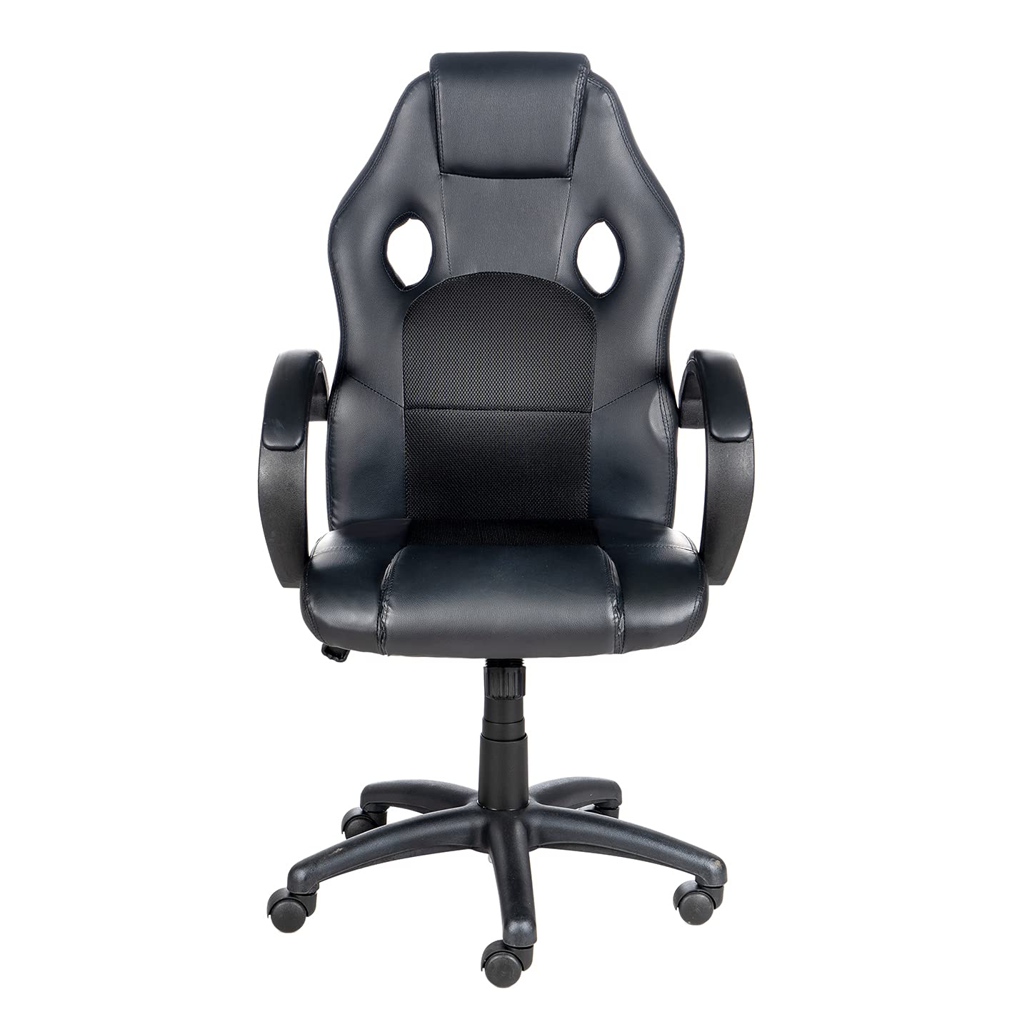 Enrico Coveri Sedia In Pelle PU Con Schienale Ergonomico Imbottito E Ruote, Poltrona Regolabile Con Poggiatesta Anti Cervicale e Braccioli Per Studio, Gioco e Ufficio