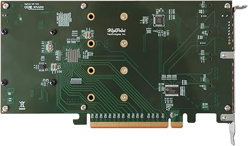 Vista 18 de HighPoint Controlador RAID NVMe de arranque M.2 SSD7105 PCIe Gen3 de 4 puertos para sistemas Windows y Linux.
