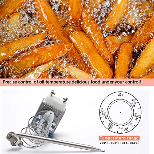 [Upgraded]Rx-2-24 Thermostat For Fryer 3/8" Mpt Stuff Box 200-400F， Replaces Rx-10-24,Rx-2-30,301030004, Rx Series Millivolt Thermostat 00-913153 Compatible With Robertshaw, Adcraft Deep Fryer #TOP5