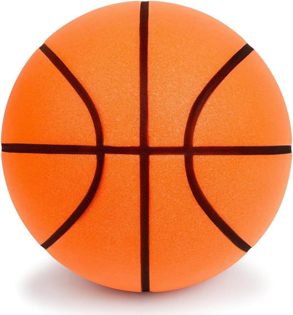 HUALEI-V Silent Basketball Size 7 Upgrade Dribble Dream Silent Basket Ball,Dribbling Indoor Soft No Noise Foam Basketball 24cm Indoor Training Ball for Kids.