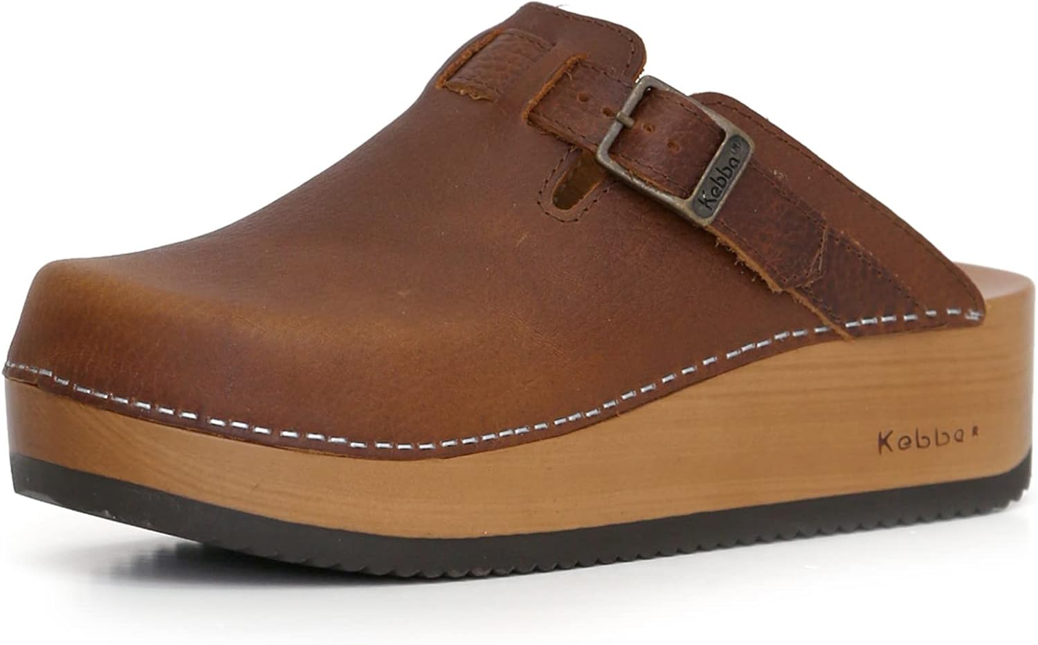 Kebba Liliane - Handmade Wooden Clogs with Genuine Leather
