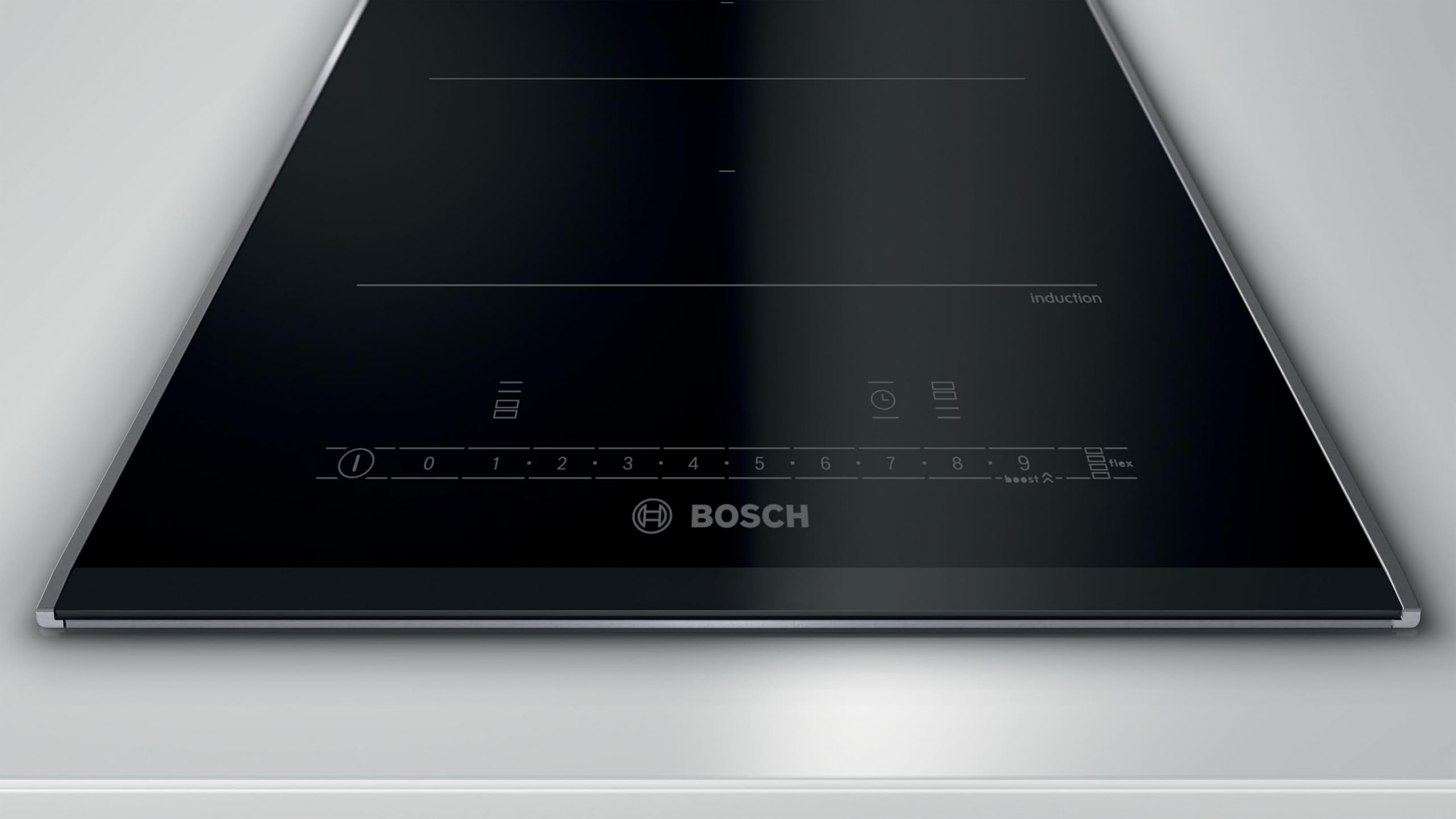 Bosch PXX375FB1E - Série 6 - plaque de cuisson induction - 2 foyers Flex induction - 30 cm - 3700 W - Noir