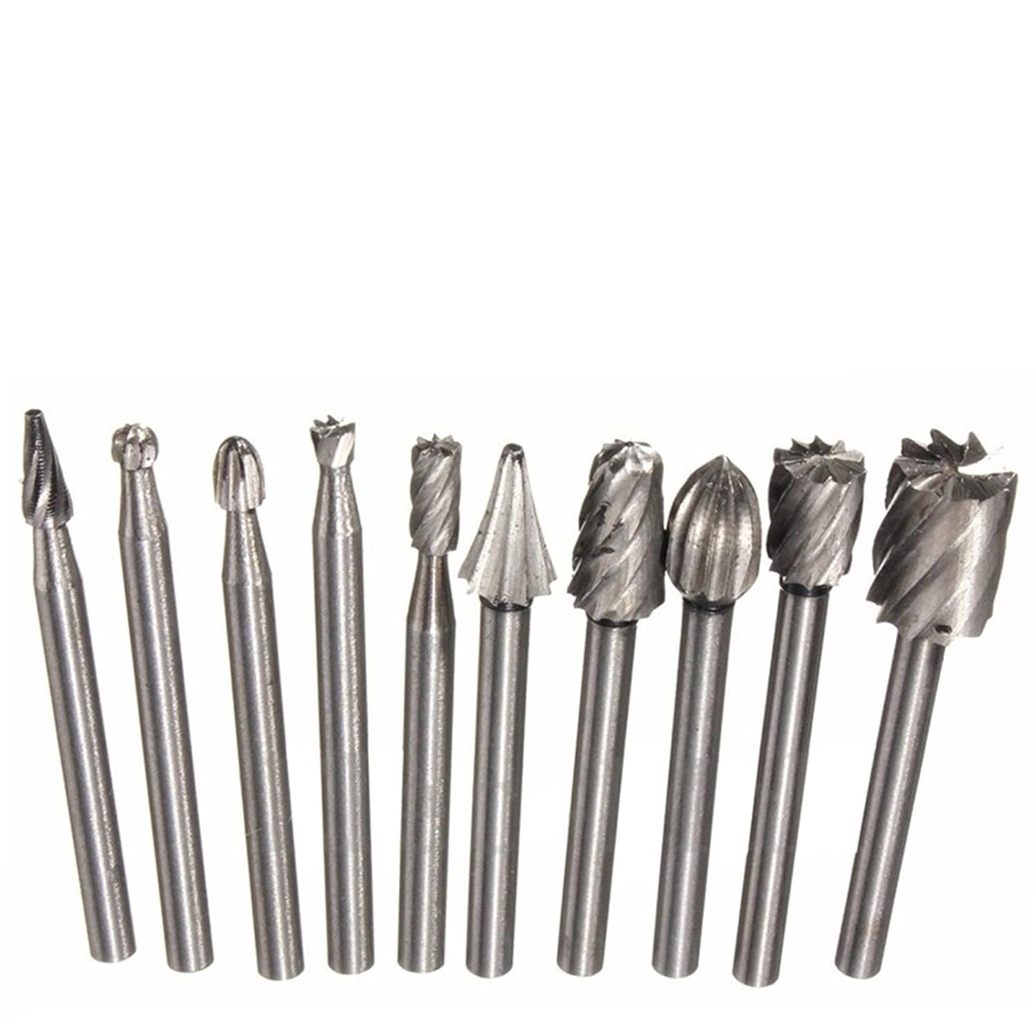 10pcs Wood Drill Bit Routing Rotary Milling Rotary File Cutter Wood Carving Carved Knife Cutter Tools