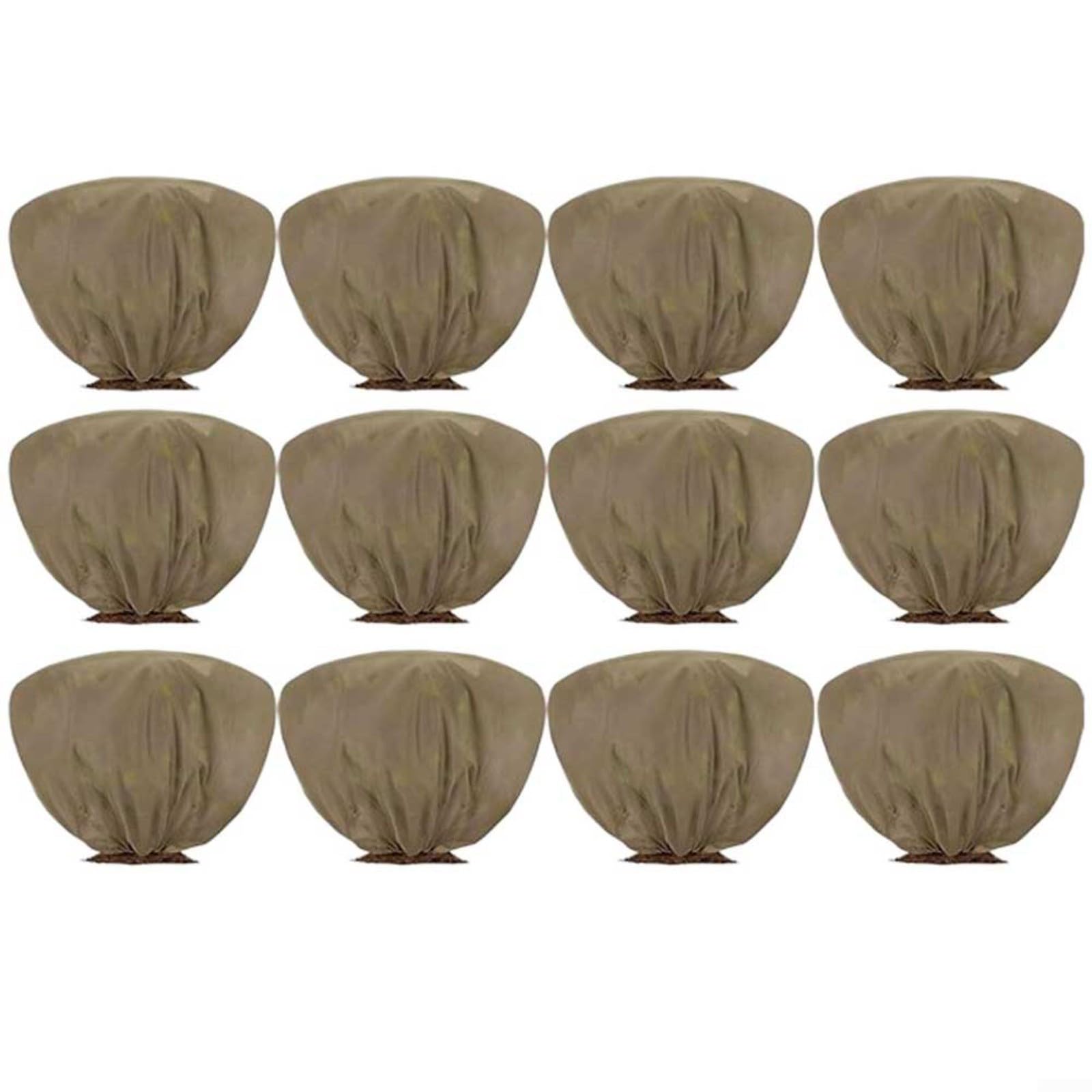 FACAIIO Copertura invernale per piante antigelo, 60 x 90 cm, con coulisse, per piante in vaso, arbusti e alberi giovani, in tessuto non tessuto traspirante (confezione da 6) (12 pezzi)