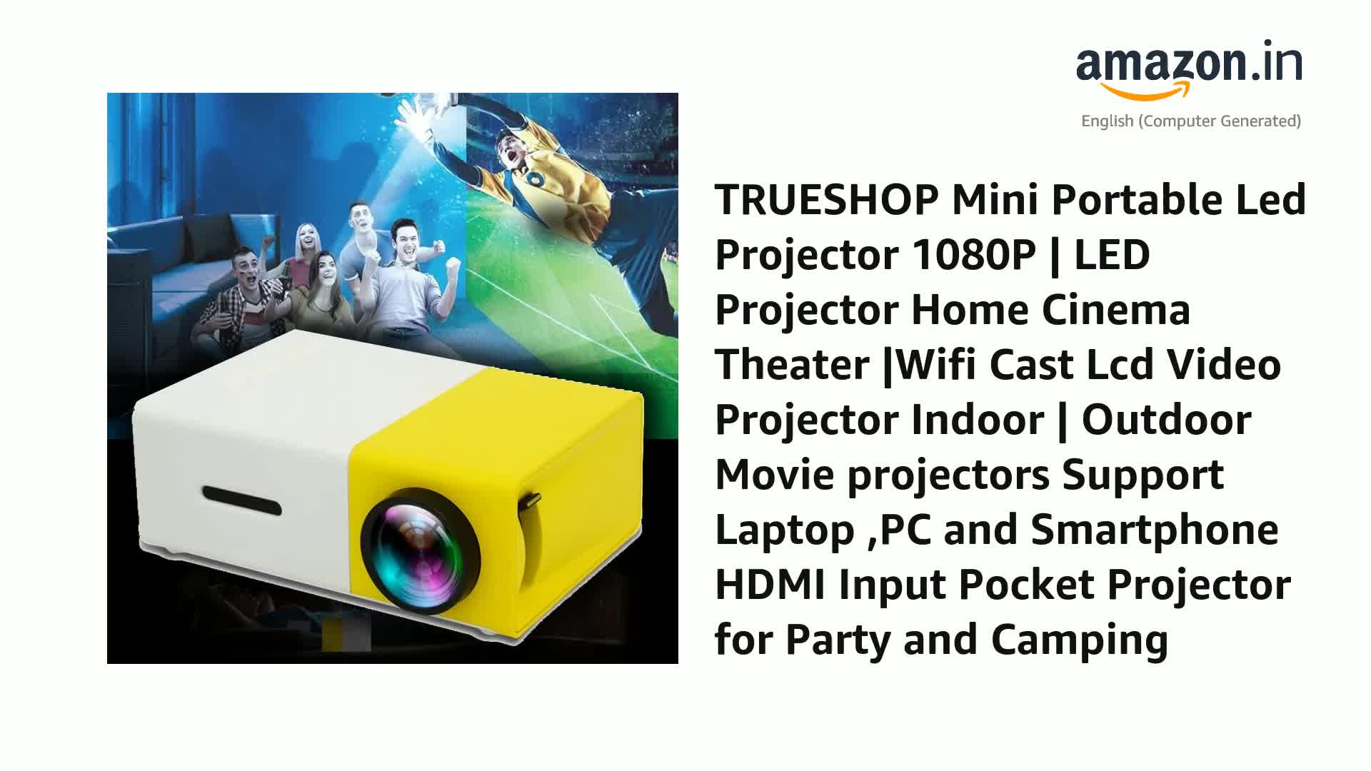 Mini Led Projector Amazon Watch TRUESHOP Mini Portable Led Projector 1080P | LED Projector Home ...