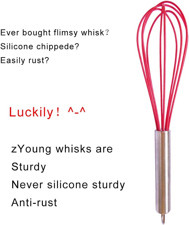 2 Pcs Silicone Whisk and 1 Pcs Silicone Spatula