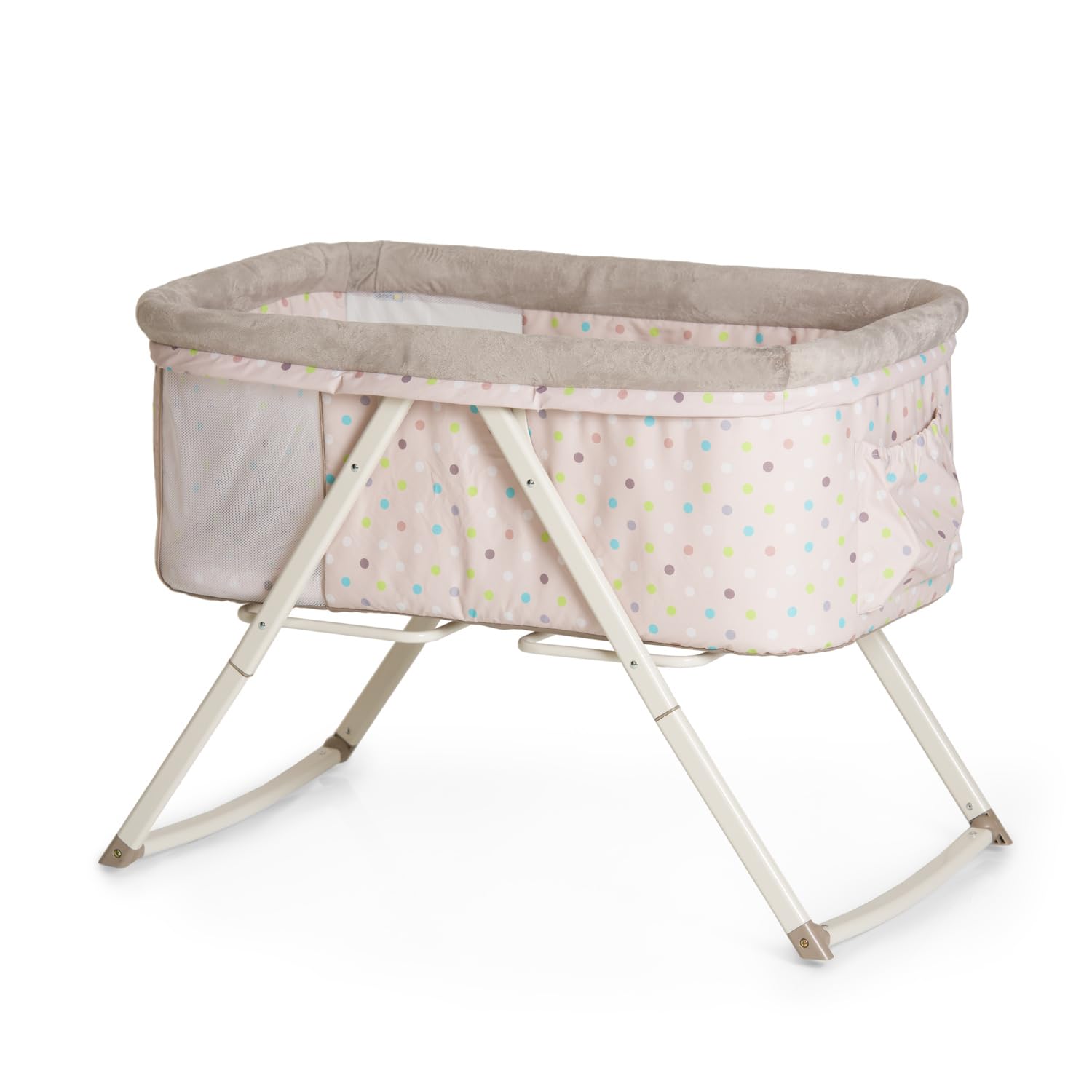 Hauck Culla con Materasso Dreamer, per Neonati e Bebe dalla Nascita a 9 kg, Funzione Dondolo, Pieghevole con una Mano, Tasca Portaoggetti, Beige