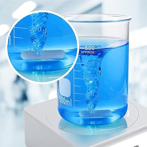 Miniatura 6 de 5 barras agitadoras magnéticas B PTFE de 1.181 in (1.18 pulgadas), color blanco, barra de laboratorio, barra de placa de agitación, barras de