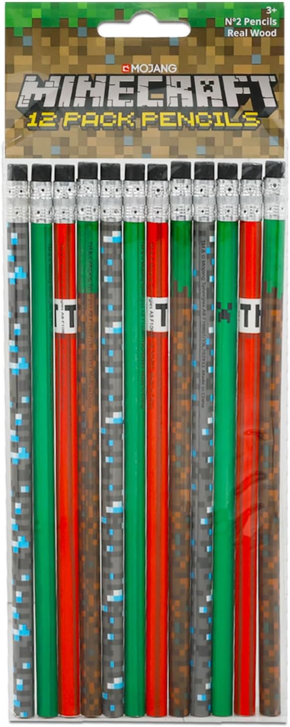 Ultimate Minecraft Party Favors Set - Bundle with 24 Pencils and 24 Mini Posters Featuring Creepers, Zombies, More Plus Stickers | Minecraft Birthday Party Supplies