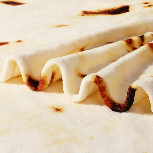 Miniatura 7 de BNuitland Manta de dona amarilla, manta de regalo gigante de doble cara de 300 GSM con bolsa de donas, manta realista súper suave de comida de taco,