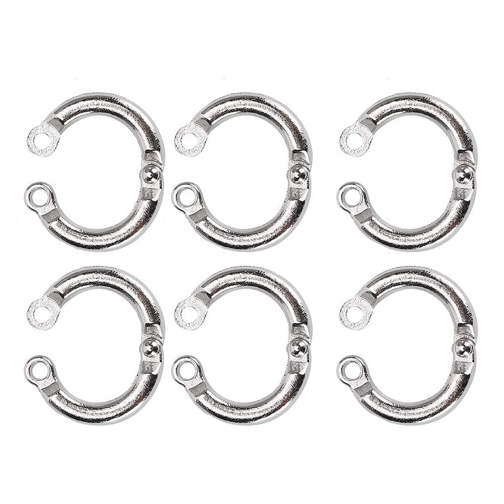 10Pcs Anelli per Piedi per Uccelli Anello in Metallo per Gambe di Pappagalli Attività di Addestramento per Mosche All'aperto Clip di Apertura Accessori per Piccoli Uccelli Animali Domestici(n.6)