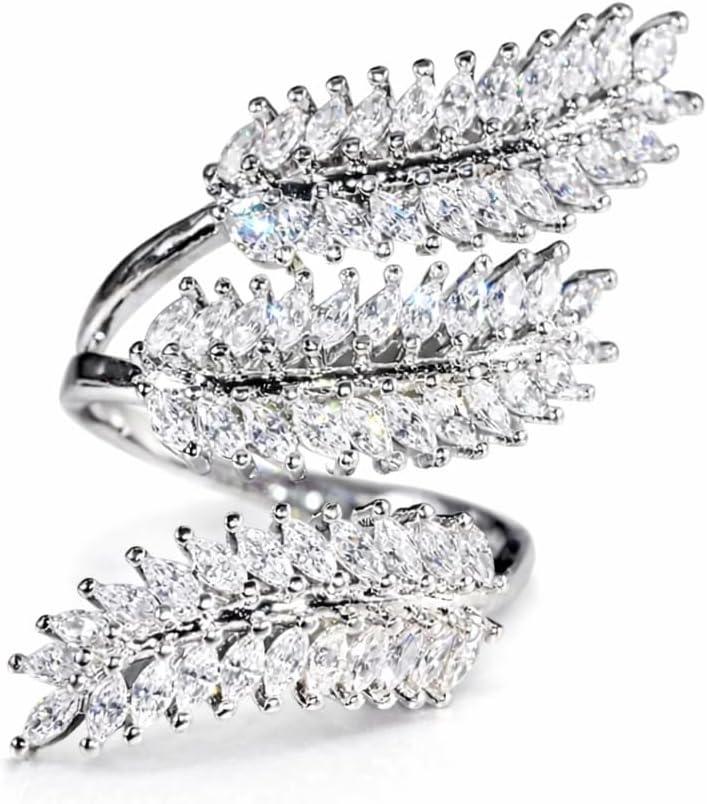 Womens Rings Leaf Rings for Women - Adjustable Ring Jewelry For Adjustable Rings for Women Jewelry For Women Ring for Women cubic zirconia ring Ring Women Leaf Ring