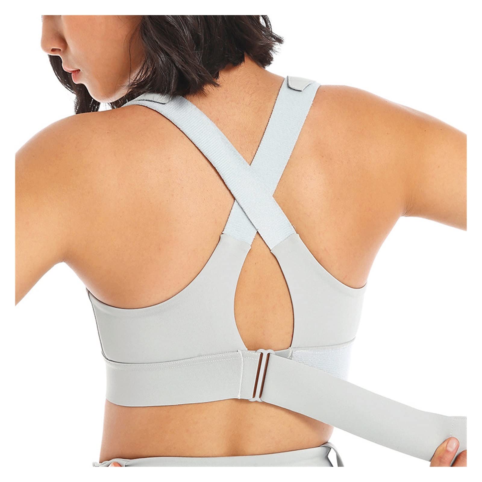 Mujeres Sports Sports Top Top Crop Chaleco de Yoga Front Chipper Strap Ajustable Atentable Gimnasia Fitness Athletic Brassiere