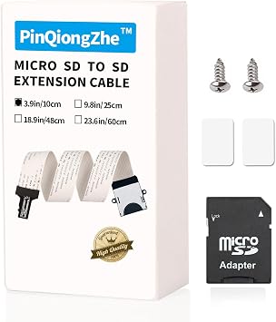Micro SD to SD Card Extension Cable Adapter Compatible with Ender 3 Pro/Ender 3/Ender 3 V2/Ender 5 Plus/Ender 5 Pro/CR-10S Pro SD Card Memory Card Flexible Extender3.9inch/10cm