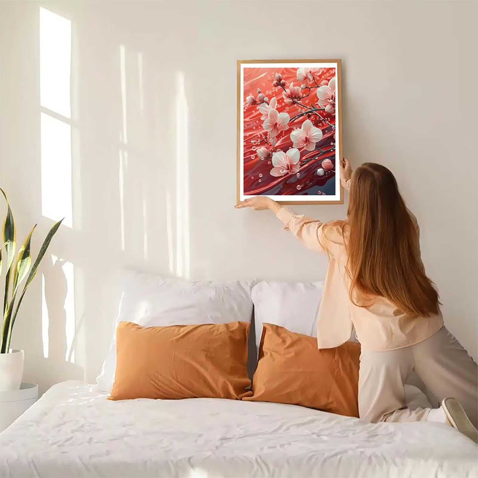 Flor Diamond Painting Adultos 80x110cm, 5D Pintura de Diamante J-3778