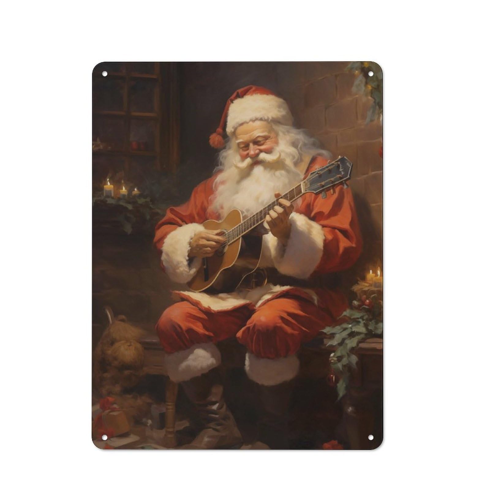 Junmoney Vintage Santa Claus Xmas For Café Or Restaurant, Vintage Metal Sign 40X30cm, For Vintage Wall Decor Fans, For Cafés, Pubs And Restaurants