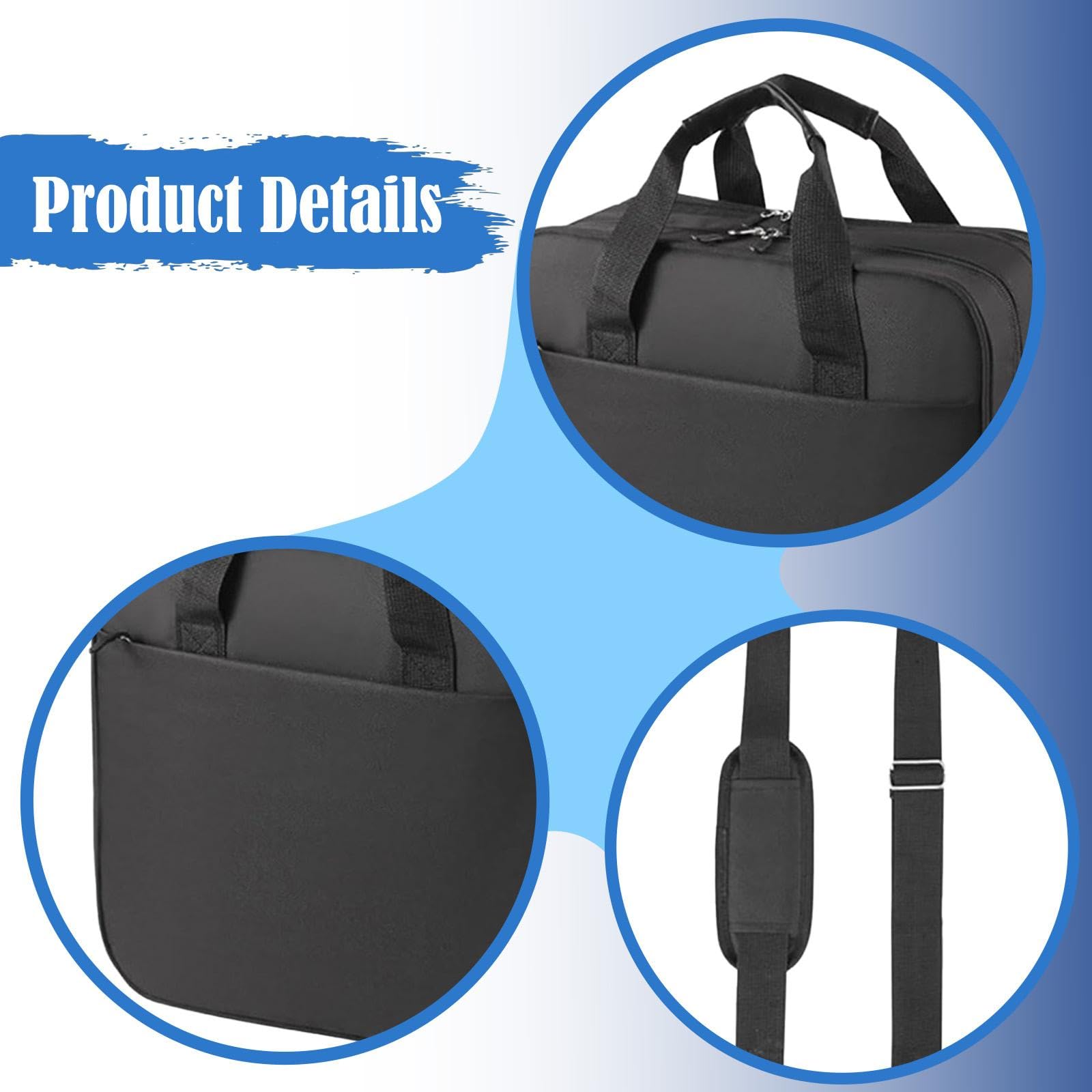 Carpeta de Negocios Organizadora A4, Bolso de Mano Multifuncional con Correa Desmontable, Tela Oxford Resistente para Oficina, Estudio y Viajes (34.5x12x33 cm / 13.6x4.7x13 in)