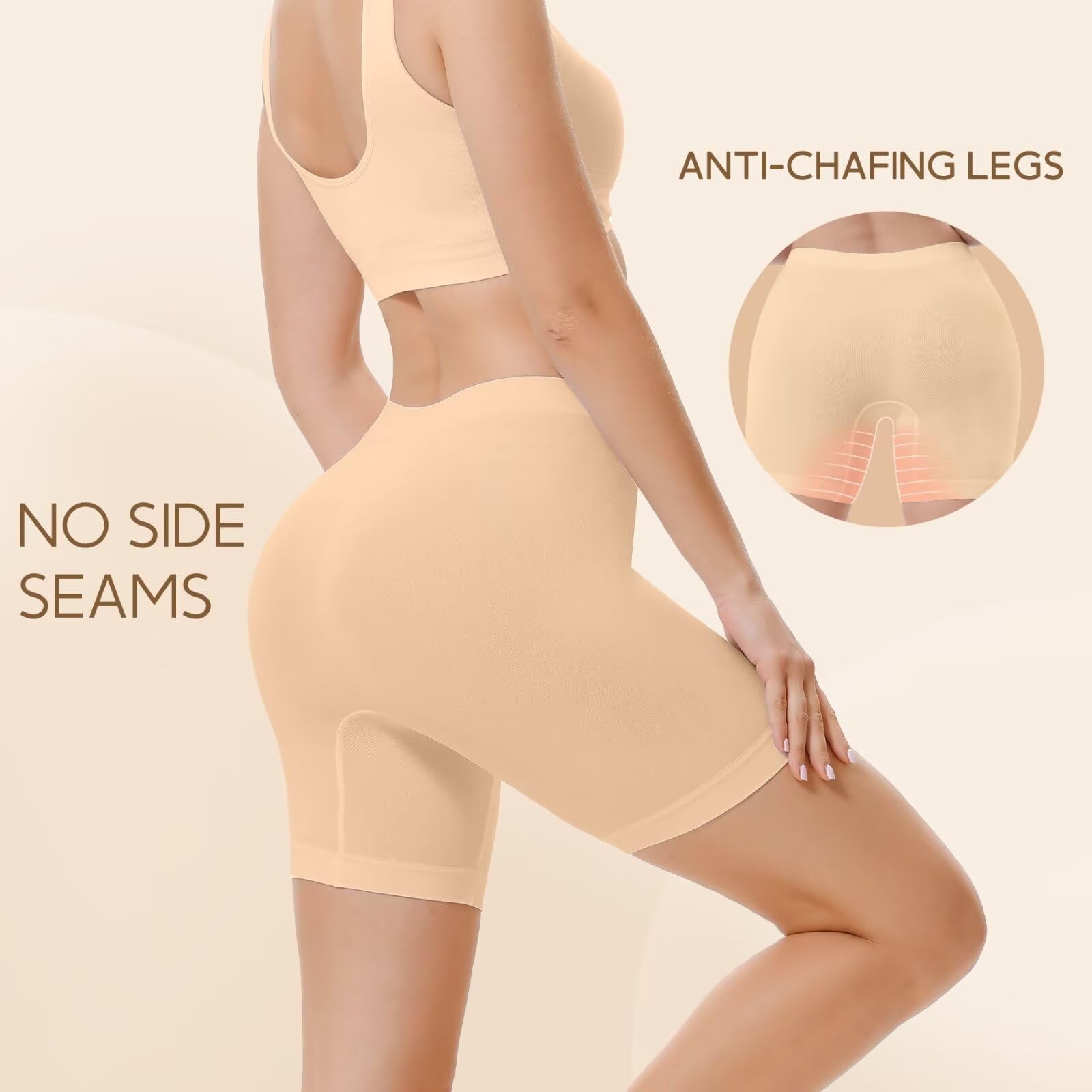 YouShow 3 Pack Pantalon Antirozaduras Mujer Debajo la Falda Pantalones Cortos Vestir Braga Anti Roce - 3