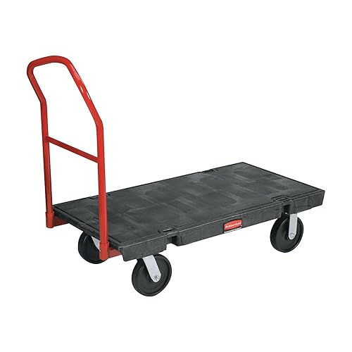 Rubbermaid Commercial Products Carrito de camión de plataforma resistente, capacidad de 1000 libras, plataforma de 24 x 48 pulgadas, negro