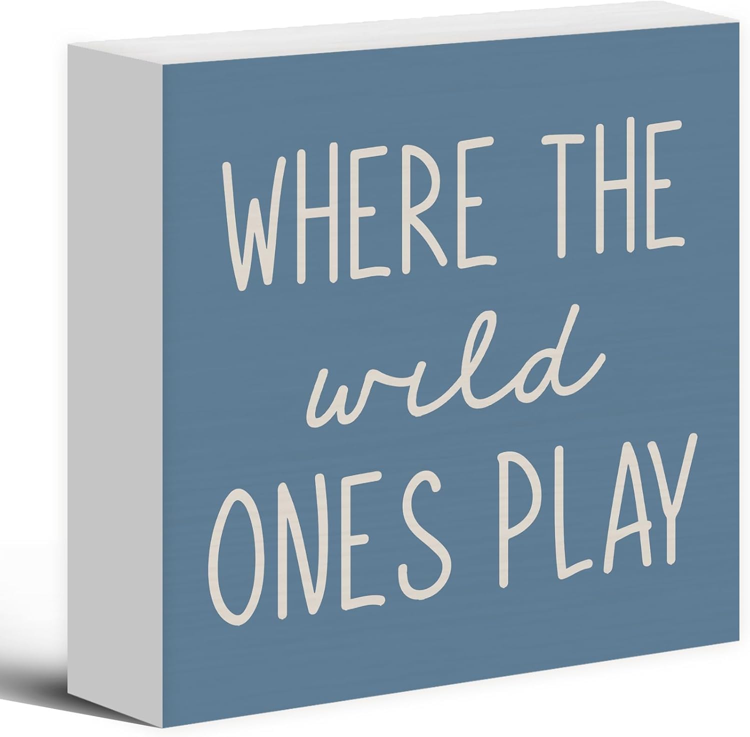 7x7 Inch Wooden Box Sign Where the Wild Ones Play Nursery Decor