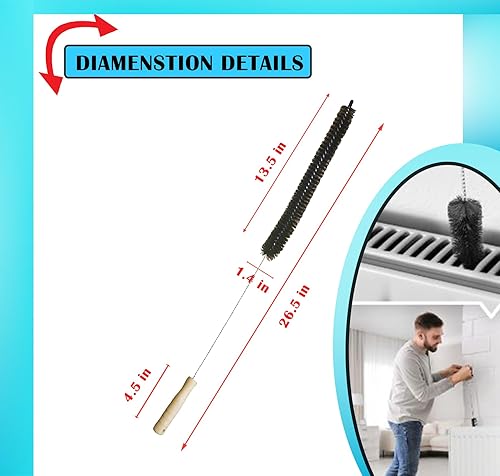 Miniatura 5 de Secadora de ropa, cepillo limpiador de trampa de ventilación de pelusa, escape eléctrico para prevención de incendios a gas (paquete de 3)