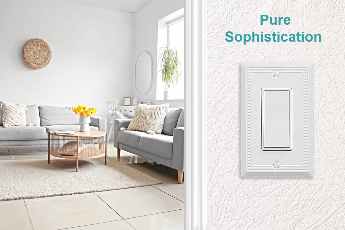 Beaded Wall Plates - Elegant White Decor -4