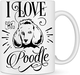I Love my Poodle Dog Handmade Novelty Dog Breed Mug - Best Dog Mum and Dad Gifts for Dog Lovers - Customised Coffee Mug for Dog Owner - Dog Walking Gifts - Personalised Novelty Gifts for Men and Women