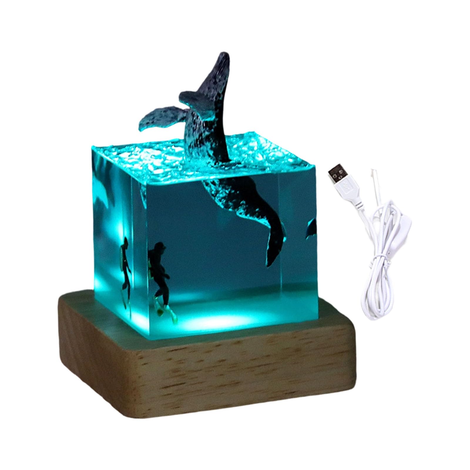 Drtlpmb Ei Decorative Figure Night Light With Led Bedroom Mood Lighting Resin Texture Perfect For Gift Giving Sea Themed Desk Lamp