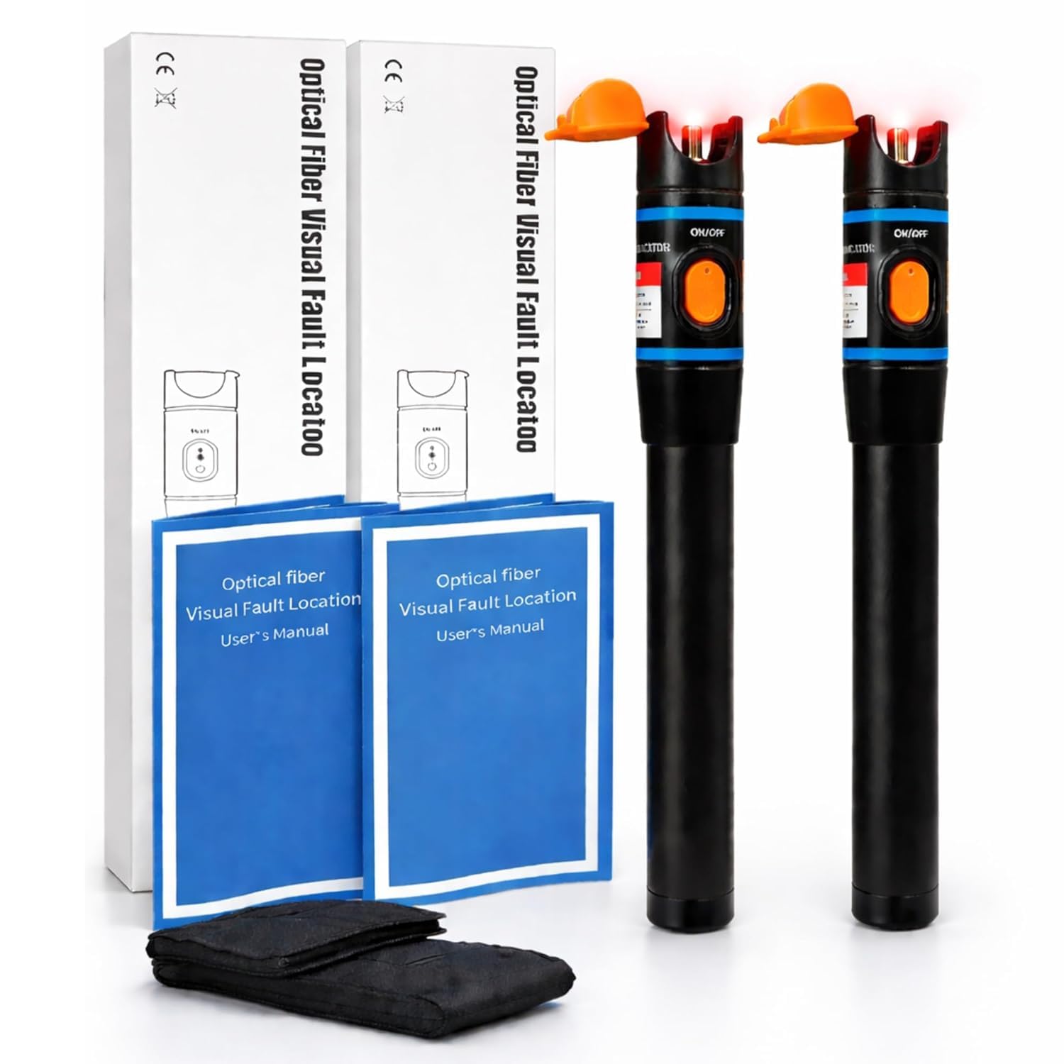 Techtest Pack of 2 Optical Fiber Visual Fault Locator 10km Red Laser Light Fiber Optic Cable Tester VFL Pen Type Fault Finder for FTTH, Network Cable Testing Tool Kit-image-47