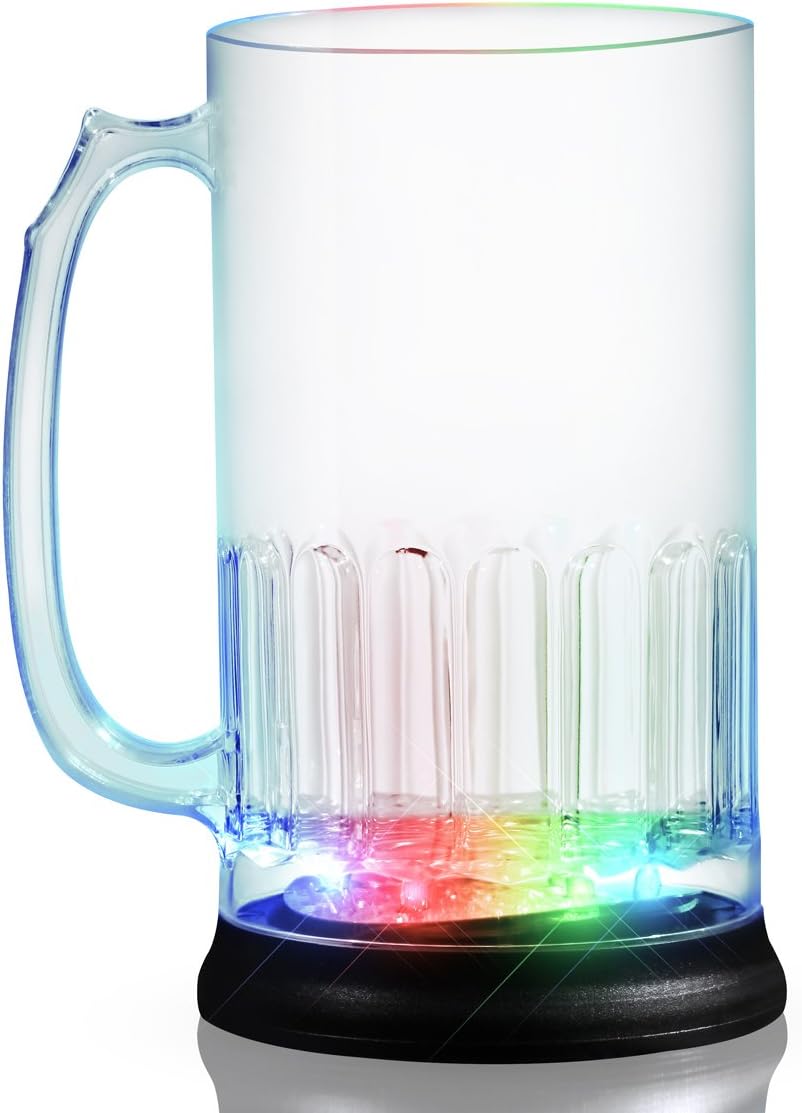 Light Up Blinking LED Tall Beer Mug 28 oz. (Set of 4)