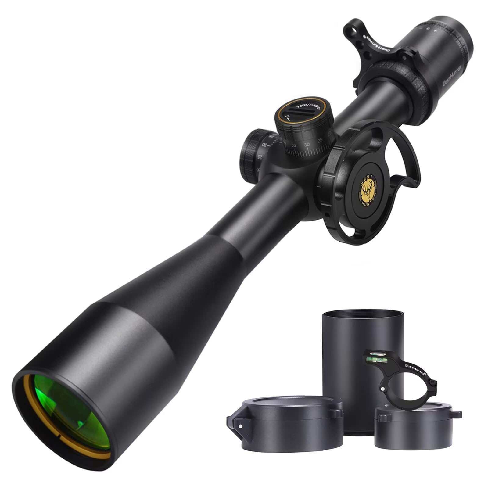 Mira Telescópica WestHunter Optics Serie HD-N FFP, Tubo de 30 mm, Primer Plano Focal, Retícula de Vidrio Grabado - Indicada Únicamente para Actividades Deportivas