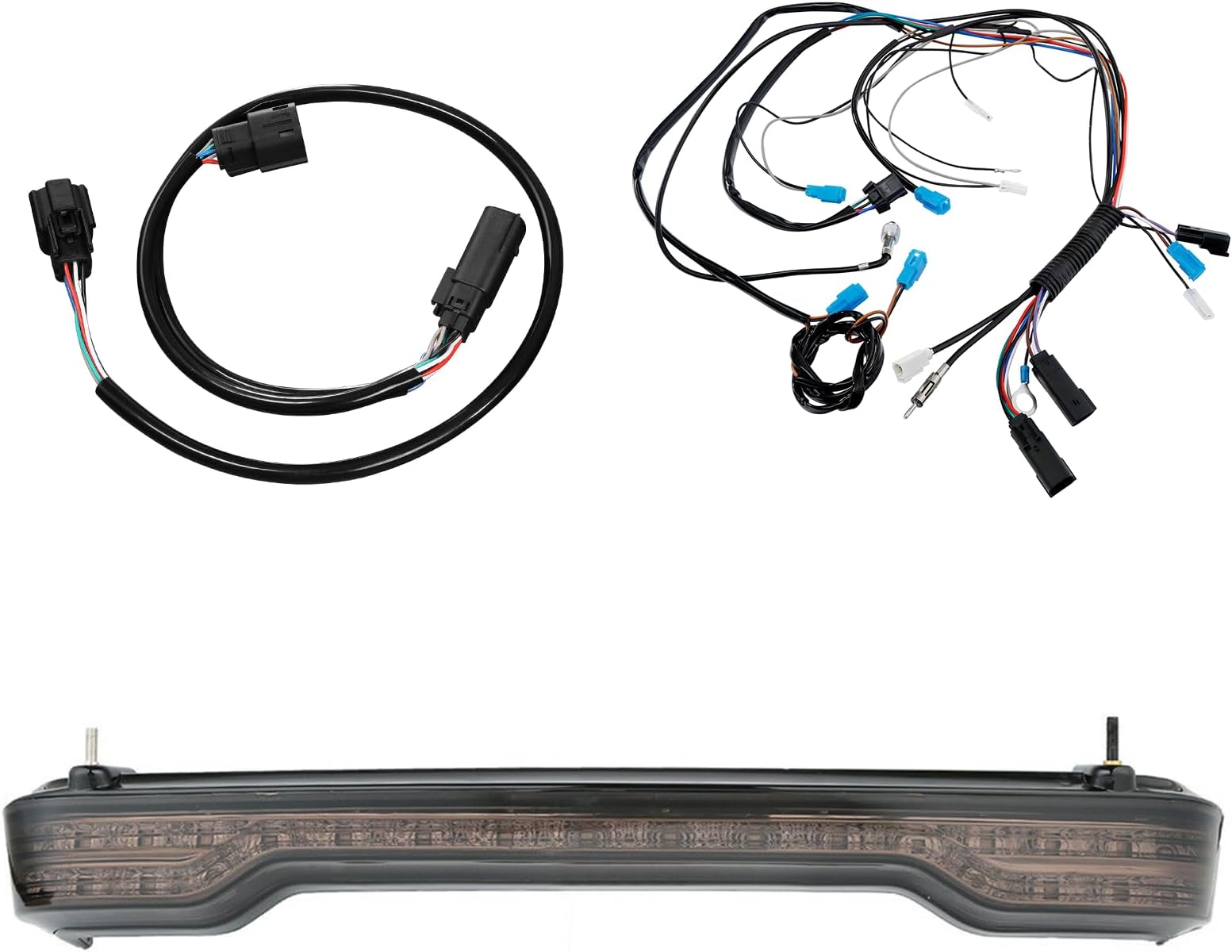 TCMT King Trunk LED Tail Light Assembly Wiring Harness Fits For Harley Touring Road King Road Street Electra Glide Tri Glide Ultra Limited 2014-2025 Smoke Len