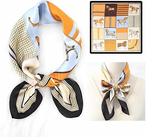 Miniatura 217 de FONYVE - Pañuelo de satén sedoso de tamaño mediano para mujer, cuadrado, 27.5 x 27.5 pulgadas