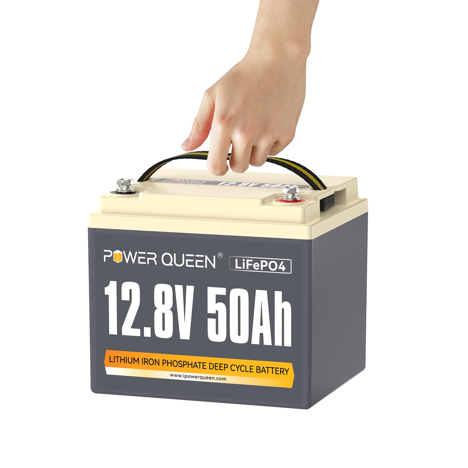 Power Queen Batteria al Litio 12V 50Ah 640Wh Batterie LiFePO4 a Ciclo Profondo fino a 15000+ Cicli Batteria Ricaricabile con BMS 50A per Scooter Elettrici Barca Camper Solare Marine Rasaerba