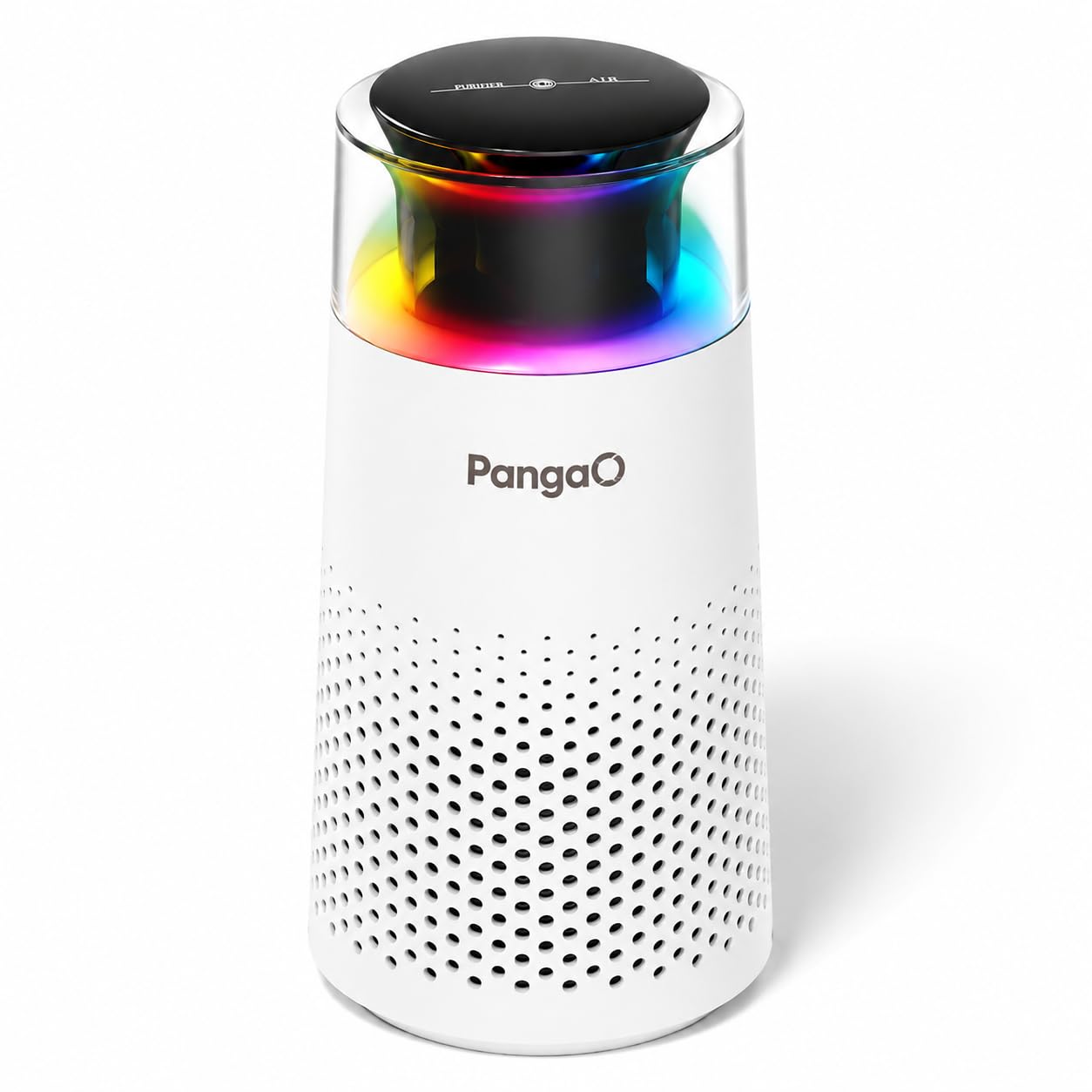 pangaO Type-C Powered Car Air Purifier with H13 HEPA Filter, 3-Stage Filtration(Pre-filter, HEPA13 & Activated Carbon Filter) 360° Air Intake,Removes PM 2.5 & PM 10,RGB Ambient Lighting