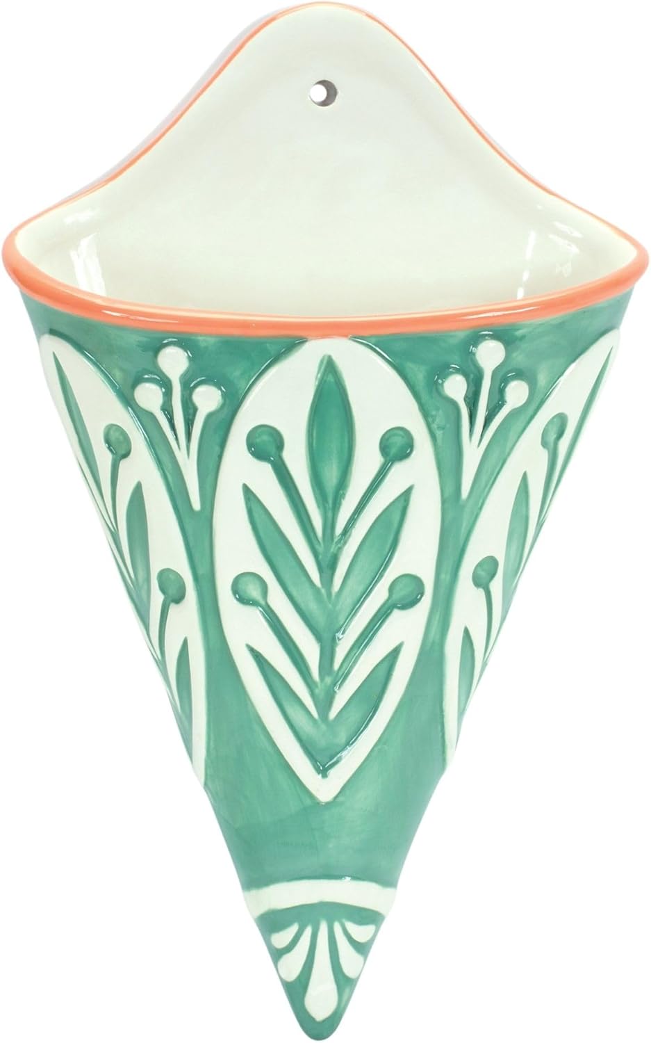 Melrose Set of 2 Ceramic Wall Pocket with Green Finish 85367DS