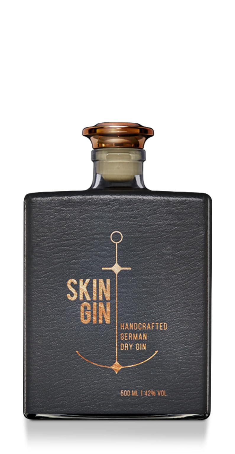 Skin Gin | Handcrafted German Gin | Anthracite Grey | Manufaktur Gin aus dem Alten Land | Koriander-Grapefruit-Limetten | 42% 500ML