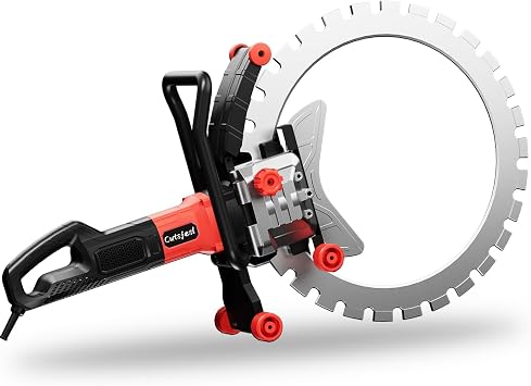 Ring Concrete Saw, Concrete Saw, 220V/8800W Concrete Cutter Saw, Brushless Electric Wall Grooving Cutting Machine Chaser, With Water Fed Dust Suppression for Slotting Brick Granite Marble Concrete Gro