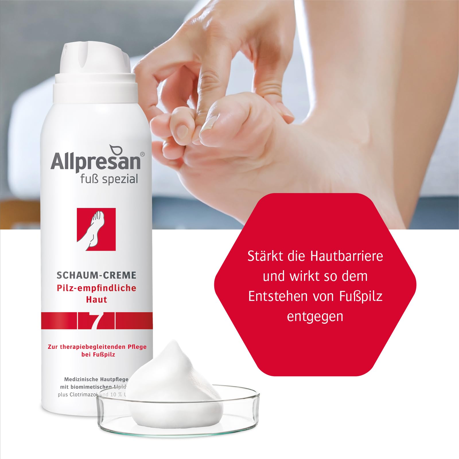 Allpresan Fuß spezial Nr. 7 Pilz-empfindliche Haut zur täglichen - oder therapiebegleitenden - Pflege bei zu Fußpilz neigender Haut, 125 ml (2)