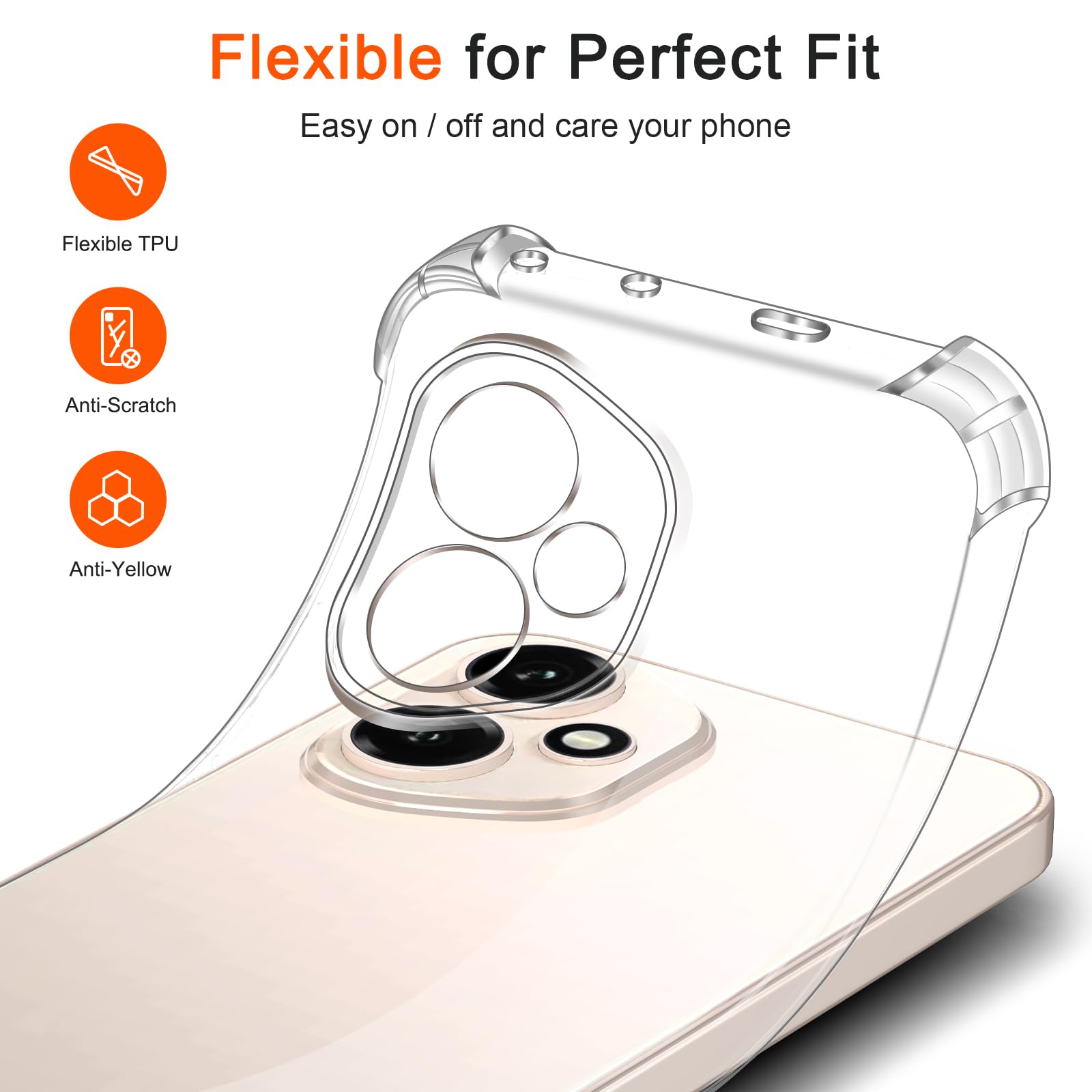 Ivoler Coque 3-en-1 Pour Honor X8C - TPU Transparent + 2 Verres Trempés - Protection Antichoc Complète