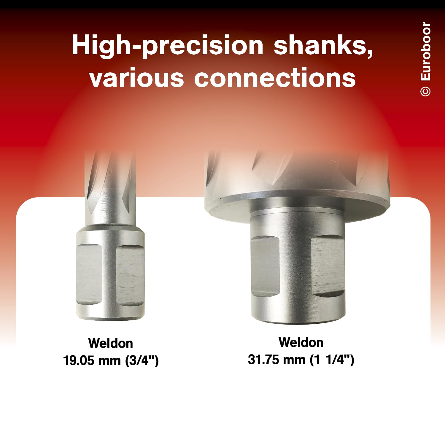 HCS.500 Carotteuse HSS - Profondeur de Perçage: 30 mm - Diamètre Extérieur: 50 mm - Queue: Weldon - Taille: 19.05 mm - Trou Pilote 6.35 mm
