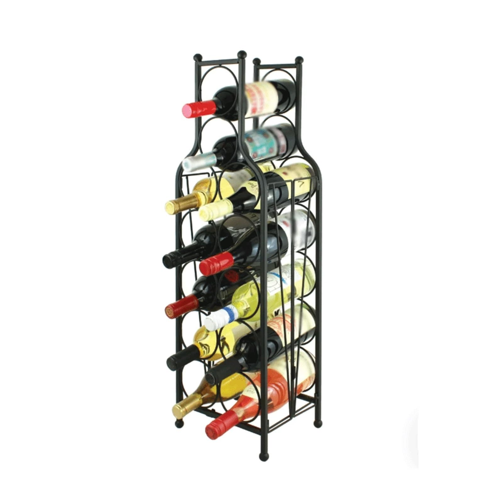 SDA287MZ Storage Vertical Wrought Iron Multi Tier Wine Rack Desktop
