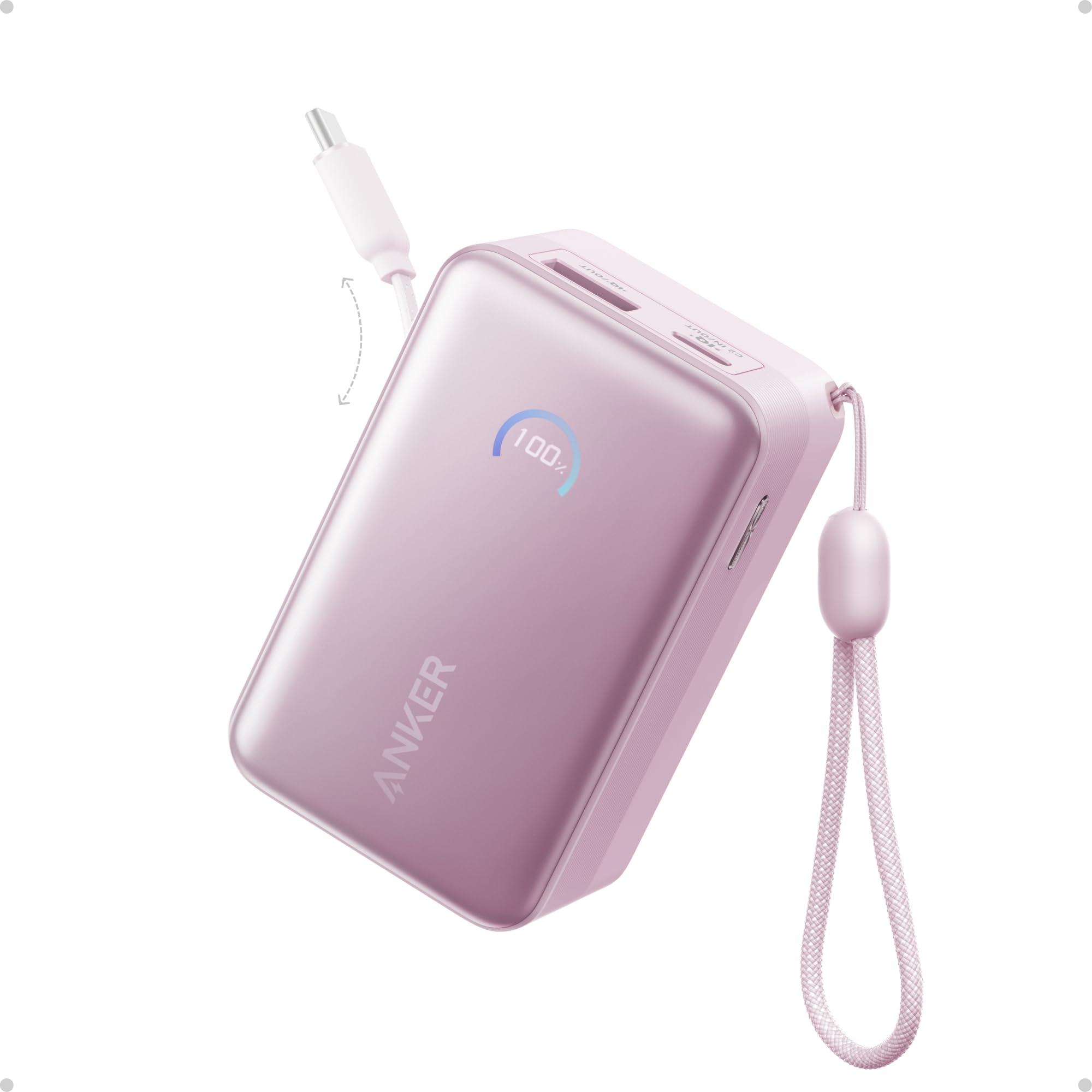 Anker Nano Power Bank, 10,000mAh Portable Charger with 2.3 ft