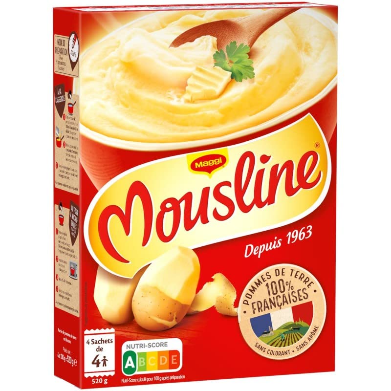 MOUSLINE - Purée Nature 520G - Lot De 4
