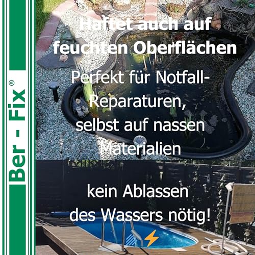 Ber-Fix MS Polymer Schwarz 1x 440g – Ungiftiger Teichkleber & Dichtstoff – Klebt & dichtet selbst unter Wasser