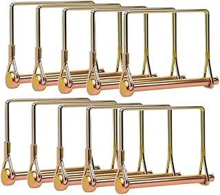 10 Pack Trailer Coupler Pin 5/16x2-3/4,Heavy-Duty Square Wire Lock Pin,PTO Shaft Safety Locking Pin Set,Trailer Hitch Locking Pin, Lawn Mower Hitch Pin Quick Release Wire Lock Pin (Gold)
