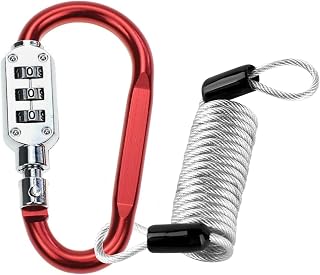 Motorcycle Helmet Lock, Portable Bike Lock D Type Password Lock Combination Security Lock Anti-Theft Resettable 3 Digit Locks Cable Bicycle Motorbike Scooter Lock