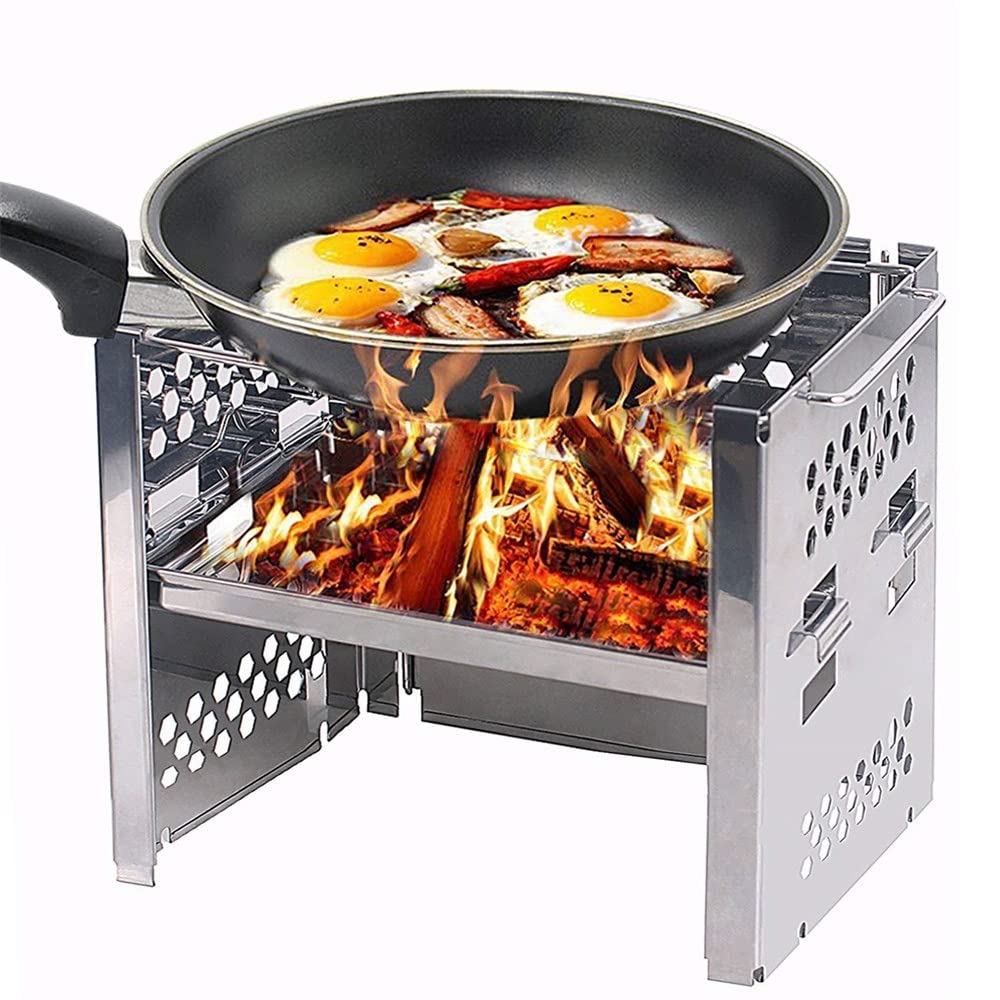 Grill de Charbon de Bois Grill à l'extérieur for Barbecue Portable Camping Camping Poêle Barbecue Pliante Camping Cuisine