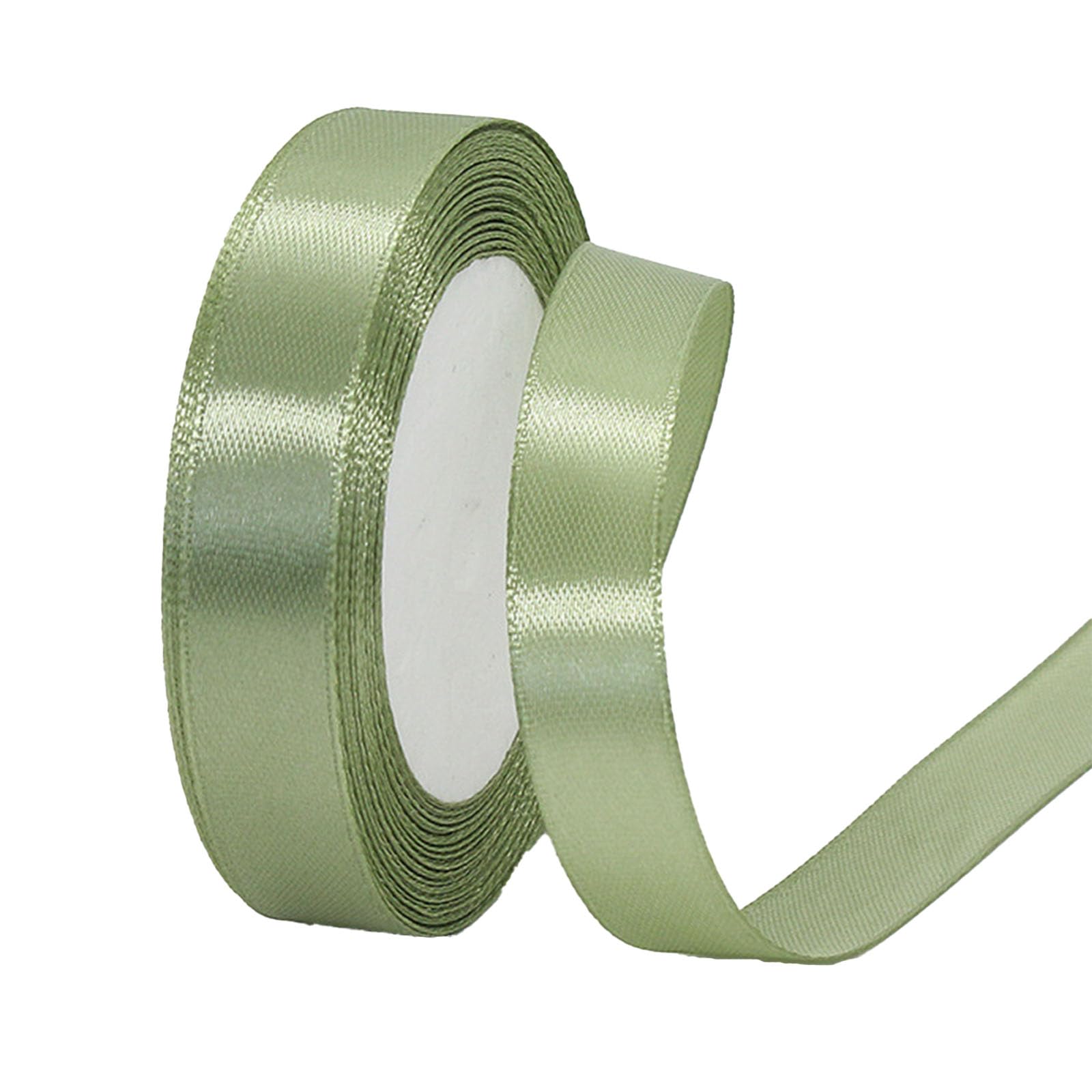 Nastro di raso spesso 15 mm x 22 m, colore verde salvia, per confezioni regalo e decorazioni